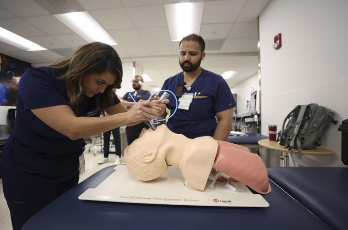 The participants practiced airway training, intubations, laryngeal mask airway (LMA) and other airway techniques. Carter Skaggs | UK Photo