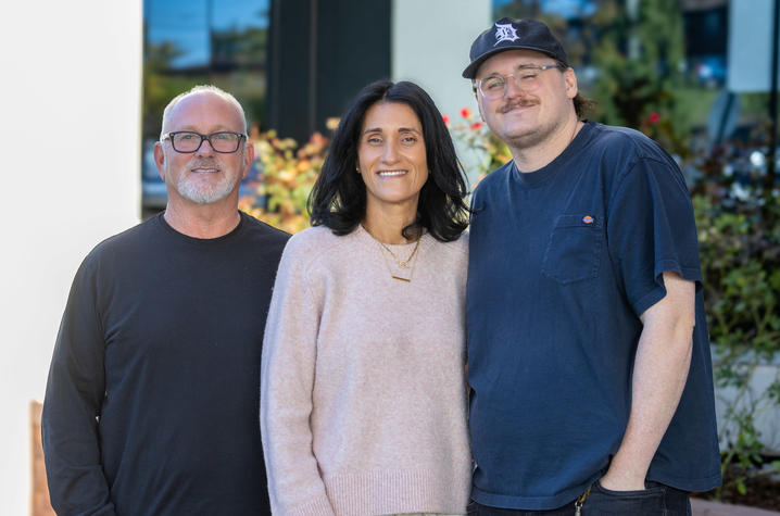 Image of Jen Riley, her husband Shawn (left) and son Hunter (right)