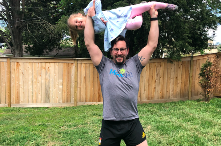 UK HR Exercise Specialist Ryan Mason with his daughter.