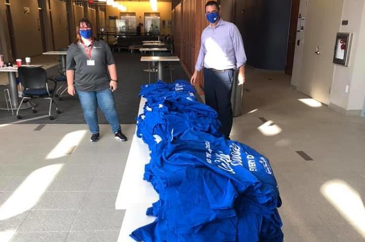 photo of Appreciation Day T-shirts from a previous year laying on a table