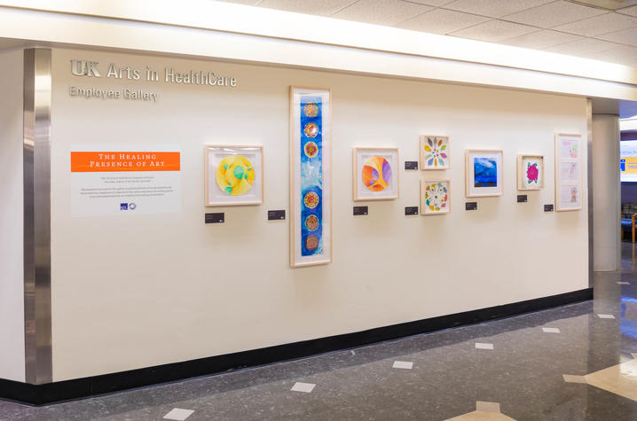image of employee art gallery in hospital lobby