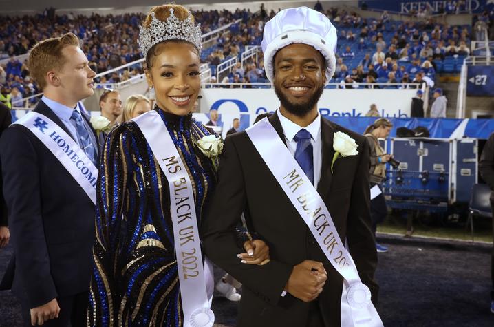 photo of Aneisha Cox and Jordan Smith in Ms and Mr Black UK sashes and crowns