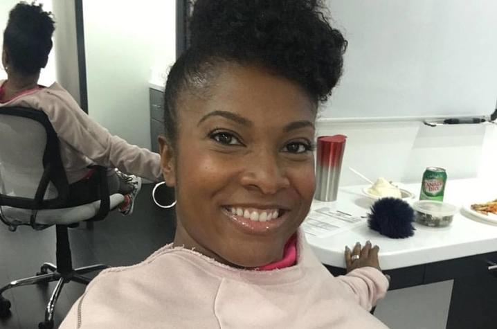 photo of Angel Laketa Moore-Tanksley on set of "black-ish"