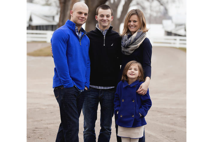 photo of UK employee Angela Wiese with her three children