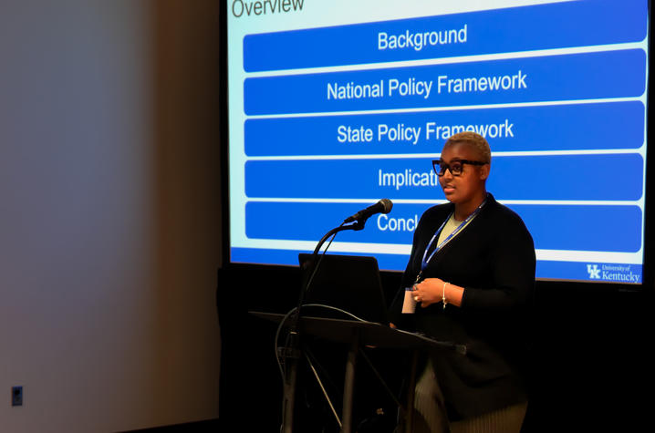 Ariel Robinson presenting at the 2024 Kentucky Water Resources Symposium.
