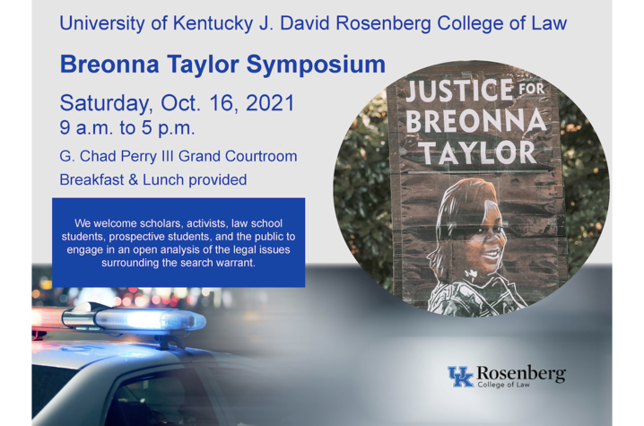 Digital flyer with details of Breonna Taylor Symposium