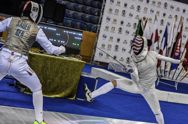 photo of Lee Kiefer competing for USA Fencing