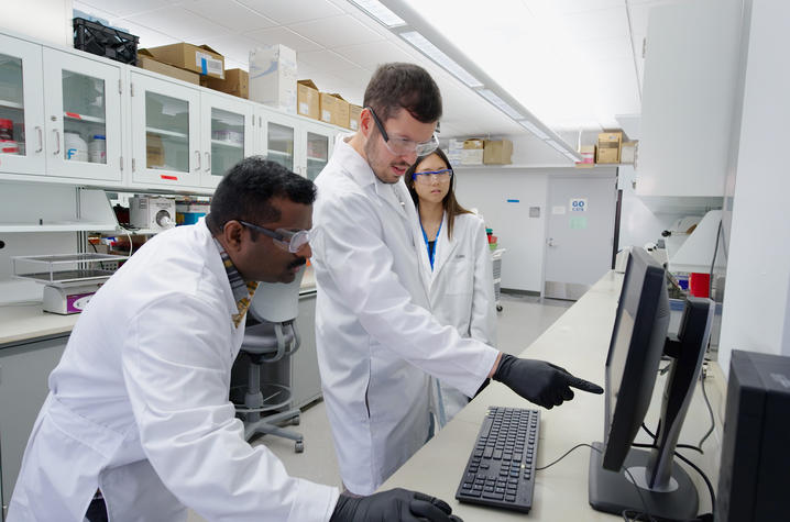 Velmurugan Gopal Viswanathan (front), W. Brad Hubbard (middle), and Sarah Tran (back) 