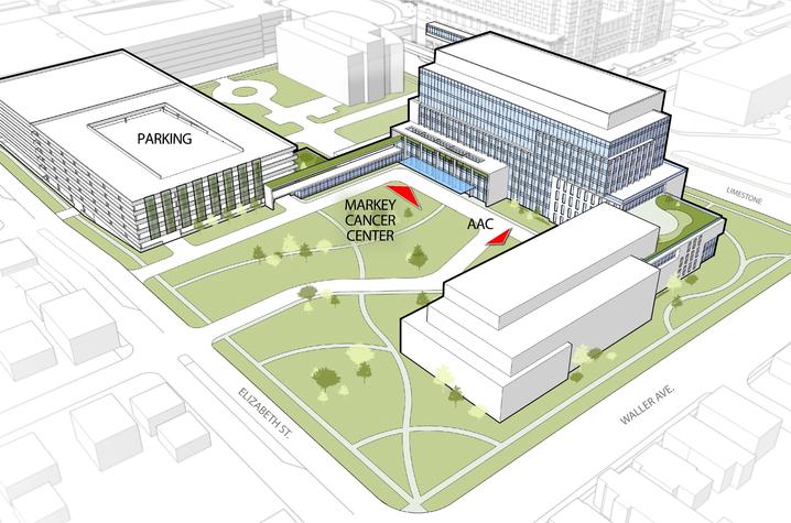 Line rendering of the new cancer and advanced ambulatory complex.