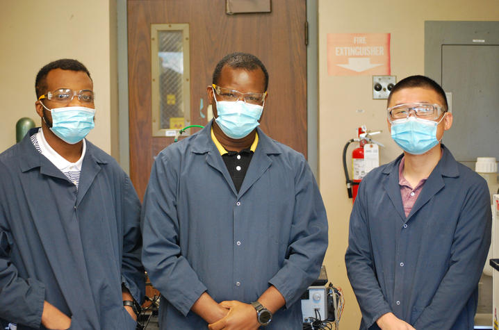 Members of the Power Generation team at UK CAER include (left to right) Emmanuel Ohiomoba, Ayokunle Omosebi and Xin Gao. 