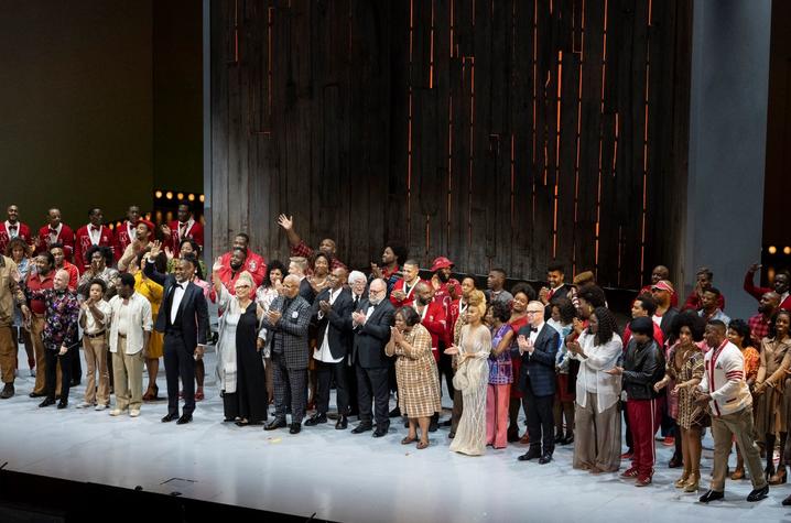 photo of curtain call for Met's "Fire Shut Up in My Bones"