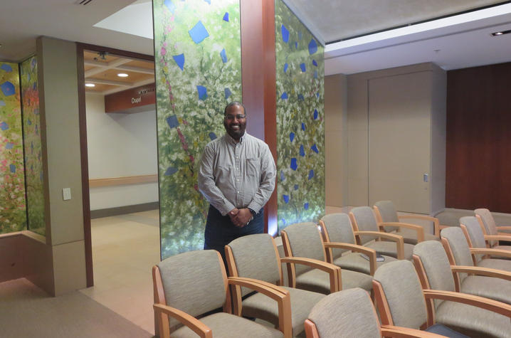 Man standing in Hospital Chapel