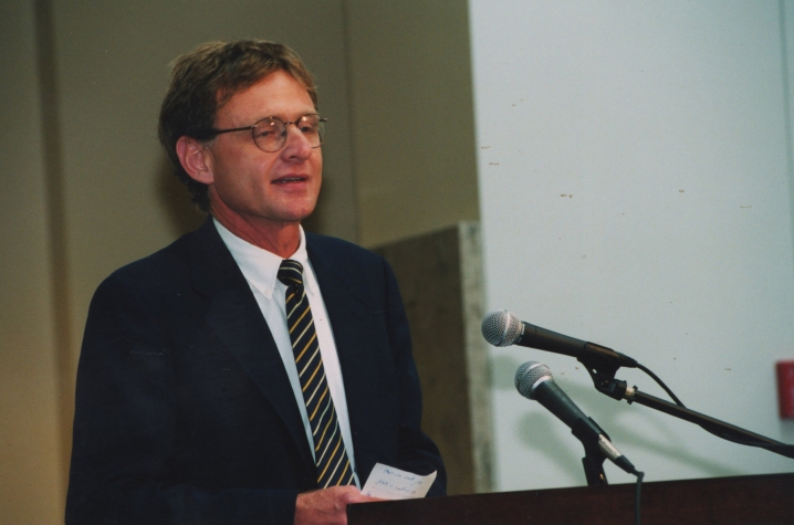 photo of David Hamilton speaking at podium