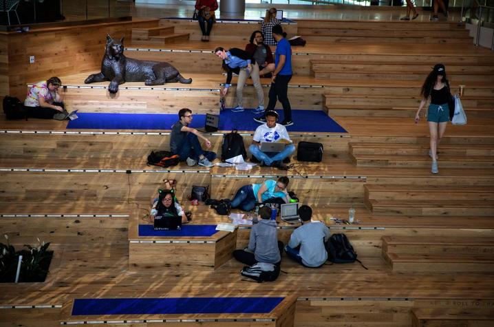 photo of students on social staircase