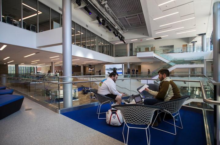 photo of students in student center