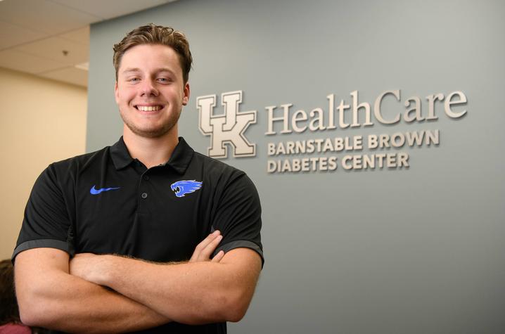 UK baseball player Dillon Marsh at the Barnstable Brown Diabetes Center.