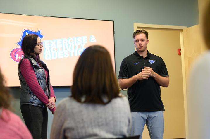 UK baseball player Dillon Marsh at the Barnstable Brown Diabetes Center.