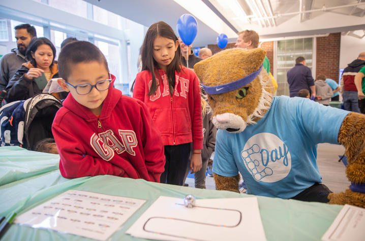 Photo of Children with the Wildcat at E-Day