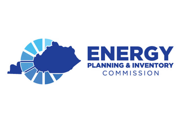 A logo featuring a blue silhouette of the state of Kentucky against a blue circular sunburst graphic on the left, next to the words "ENERGY PLANNING & INVENTORY COMMISSION" in blue text on the right.