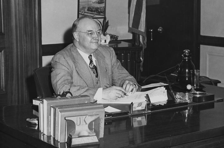 photo of Earle C. Clements at desk