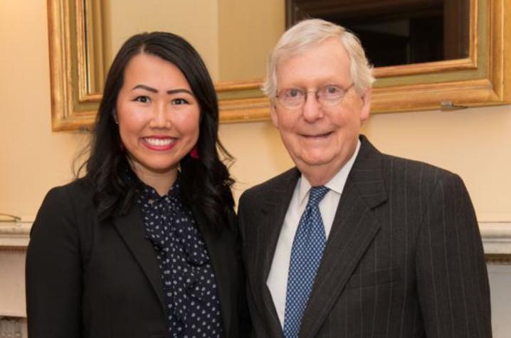 photo of Tiffany Ge and Mitch McConnell