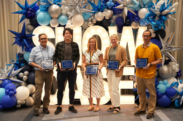 From left: Juan Canedo, Hisashi Sawada, Cassandra Gipson-Reichardt, Lindsey Fay and Nicholas Teets. 