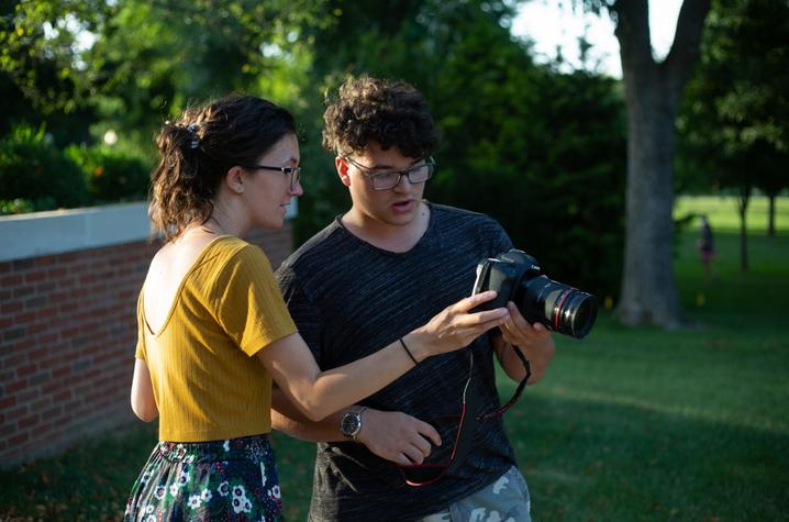 photo of GSA students working with camera