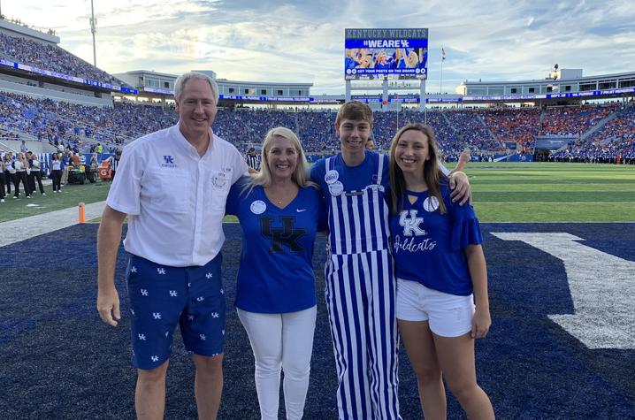 photo of the UK 2019 Family of the Year, father Tony, mother amy, son Nathan and daughter Abby, who is a UK student.  