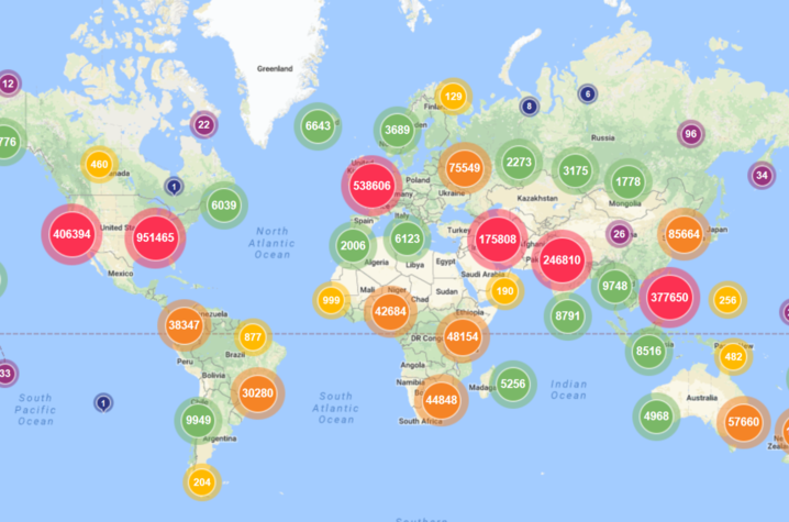 photo of geographic distributions of downloads from UKnowledge 