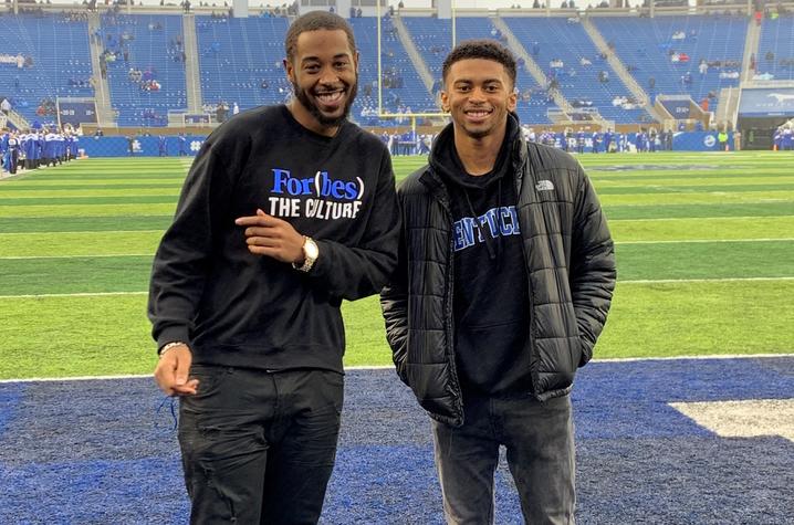 photo of Carlos Lewis and Ryan Page at Kroger Field