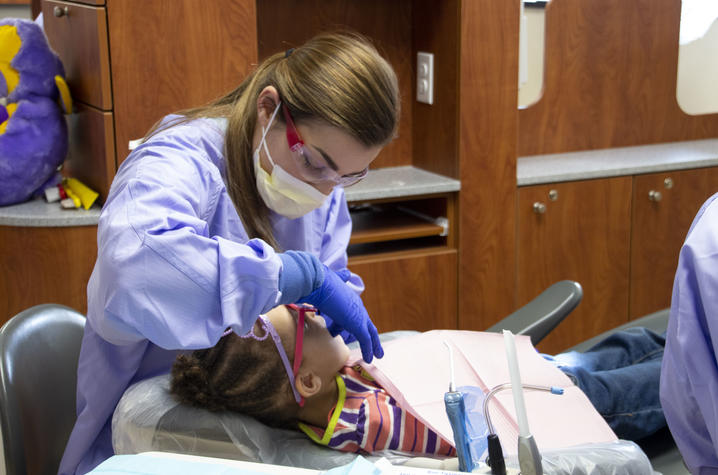 Students provide free dental care as part of the Saturday Morning Clinic program