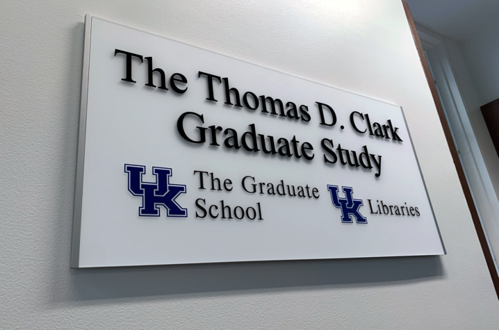 photo of plaque for The Thomas D. Clark Graduate Study at Young Library