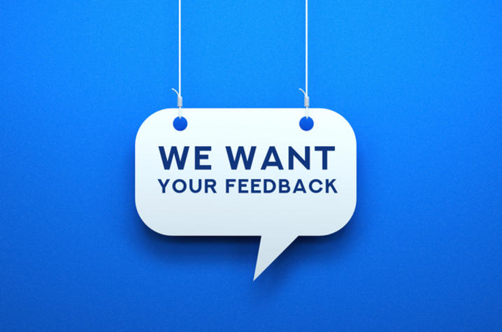 We want your feedback graphic