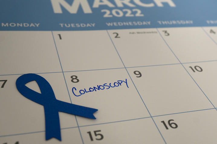 Calendar with colonoscopy date
