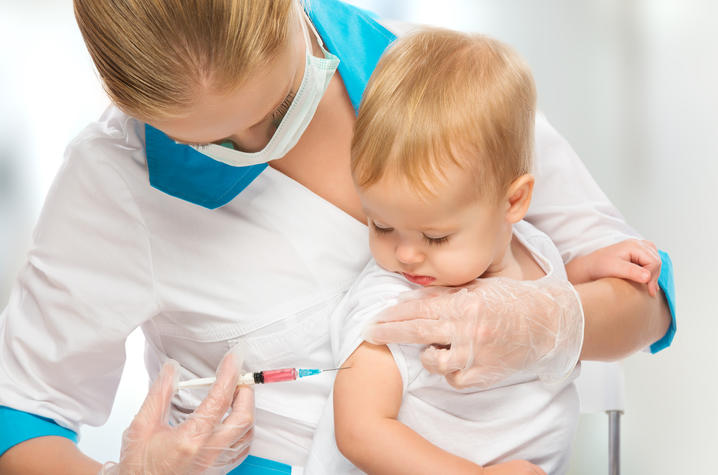 image of baby receiving a shot from a nurse