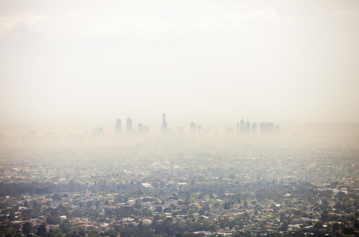 photo of city with air pollution