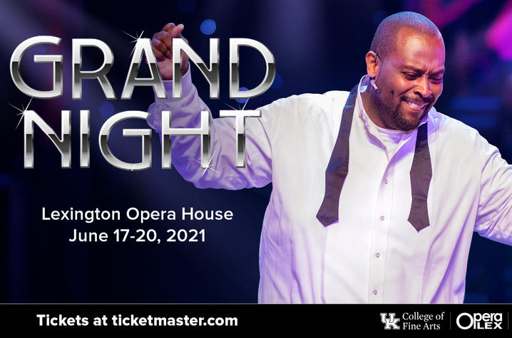 photo of web banner with Michael Preacely performing for "It's a Grand Night for Singing!" 2021