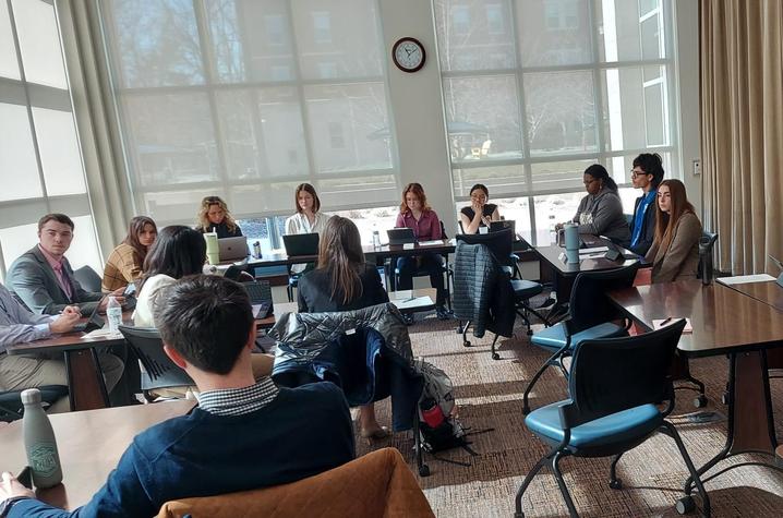 Students participating in simulation of the US President’s National Security Council on “Restarting Bilateral Nuclear Dialogue Between the US and China.”