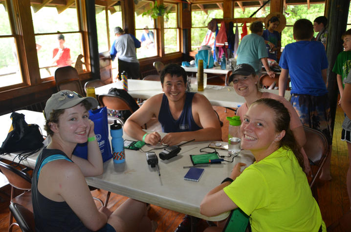 Gettler, Gipson and other volunteers at Camp Hendon | Photo courtesy of Megan Cooper