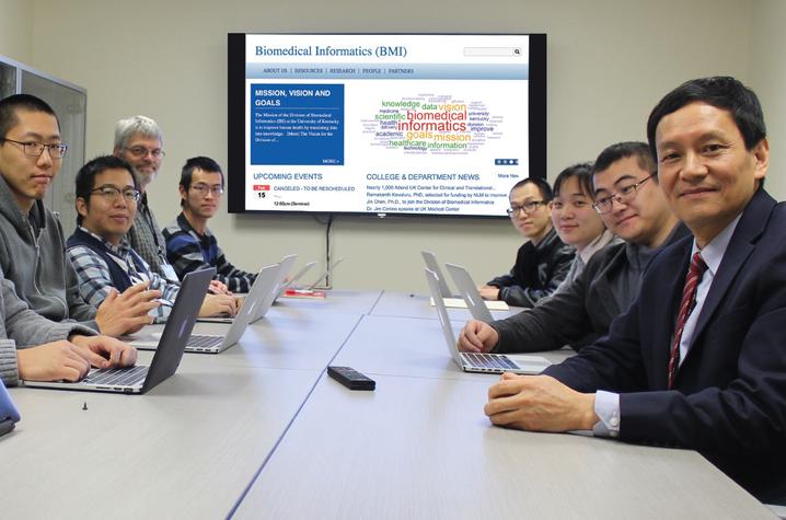 UK's Institute for Biomedical Informatics team. Dr. GQ Zhang is pictured at the far right. 