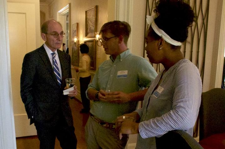 photo of Dr. Capilouto and two student scholars at Maxwell Place