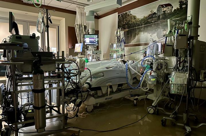 Image of Lyndsey on ECMO after transplant