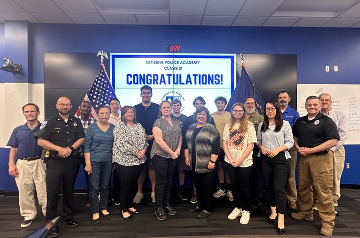 a photo of last semester's CPA graduation in the emergency operations center
