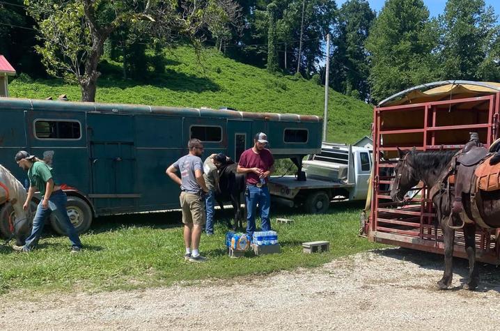 The team hauled supplies to stranded survivors and also took note, once making contact, of any medical needs like tetanus vaccines, antibiotics, and other medications. Photo provided.