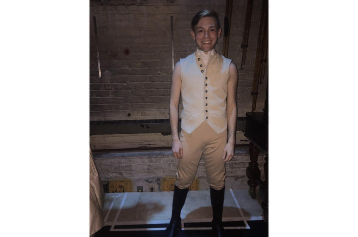 photo of Patrick Garr in ensemble costume for "Hamilton"