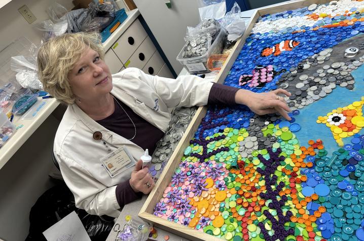 image of Nurse ethicist Joey Burke is one of the many volunteers who worked on the narwhals.