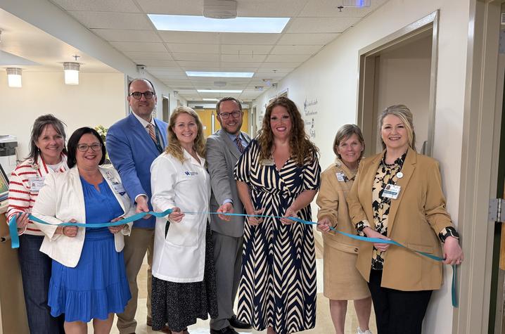 Team members from UK HealthCare and Bluegrass Care Navigators held a ribbon cutting at the new location for the inpatient hospice unit. Photo provided. Team members from UK HealthCare and Bluegrass Care Navigators held a ribbon cutting at the new location for the inpatient hospice unit. Photo provided.
