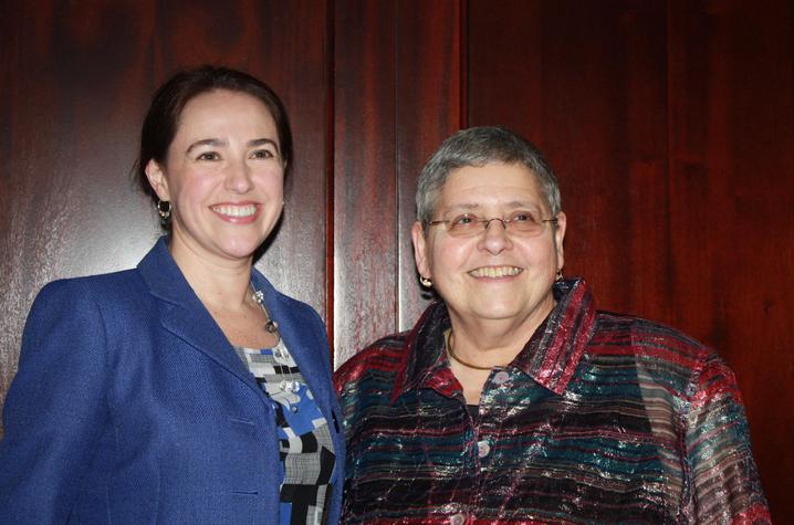 Anissa Radford (L) and Lorraine Garkovich, newest winners of UK's Ken Freedman Outstanding Advisor Award 