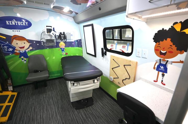 image of interior of mobile clinic exam room