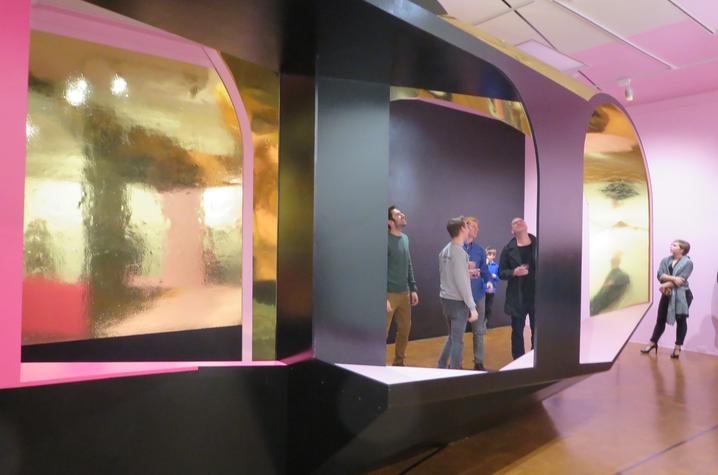 photo of people inside Mike McKay's "Singularities" at UK Art Museum